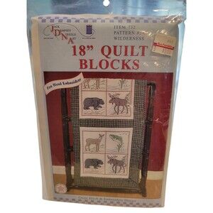 Jack Demsey White Quilt Blocks Wilderness Pattern 18"x 18" Blocks 2004